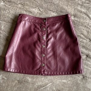 Forever 21 maroon leather skirt